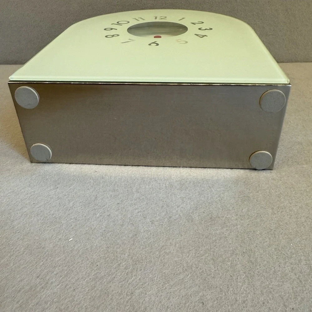 Michael Graves Celadon Glass Mantel‎ Clock Postmodern Y2K  MCM Arched
